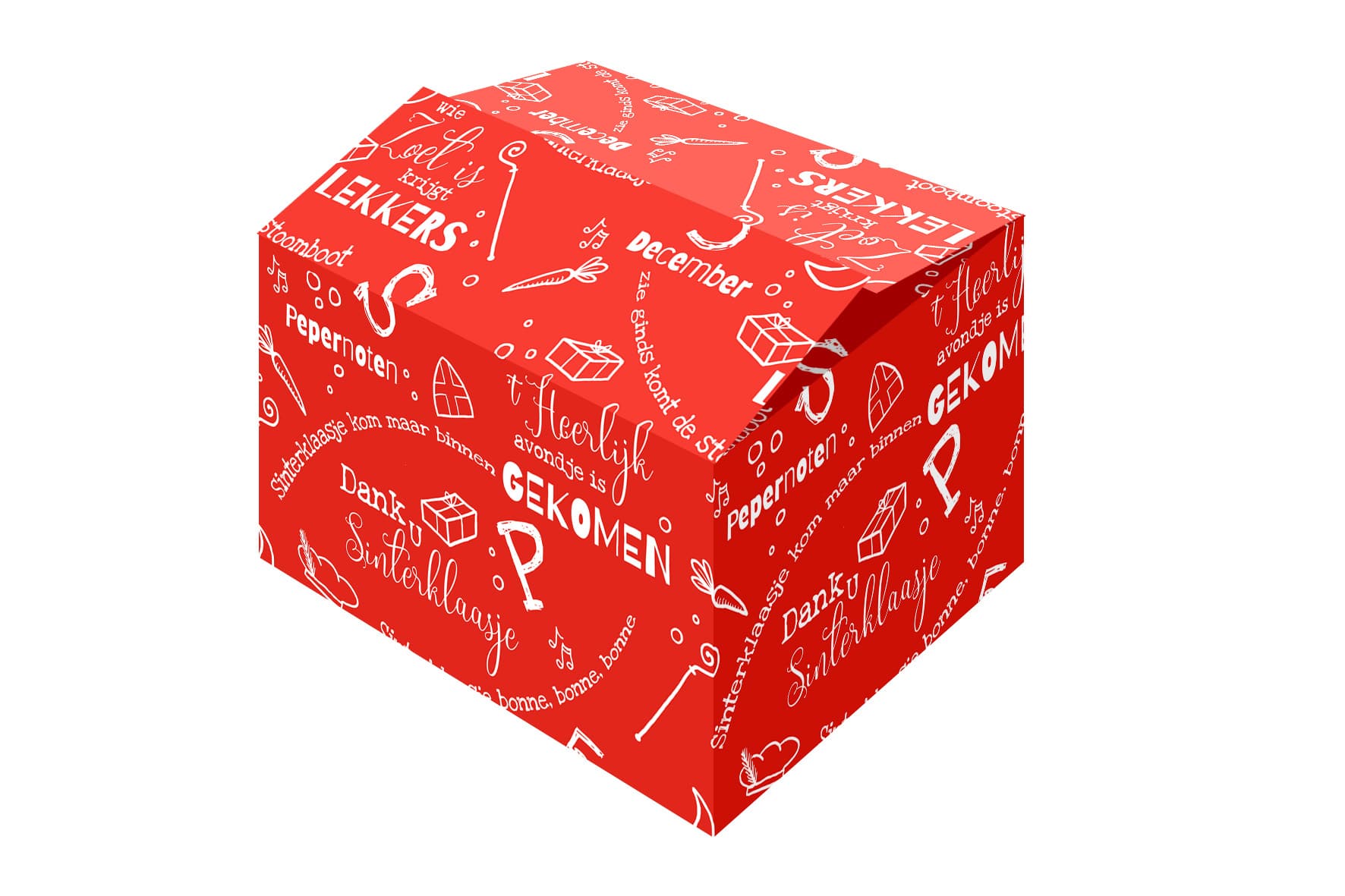 Sinterklaas doos rood - 310 x 200 x 140mm (dubbele golf)
