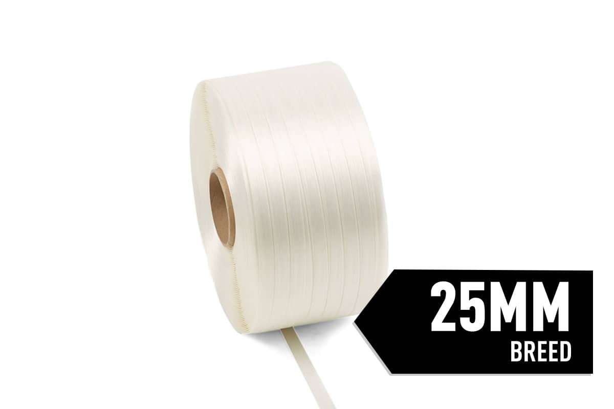 Textielband hotmelt wit zwaar - 25mm x 400m