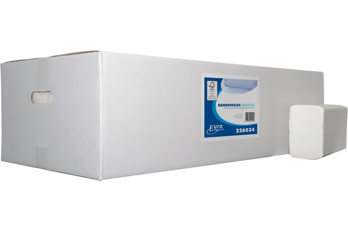 Papieren handdoekjes cellulose multifold 2-laags