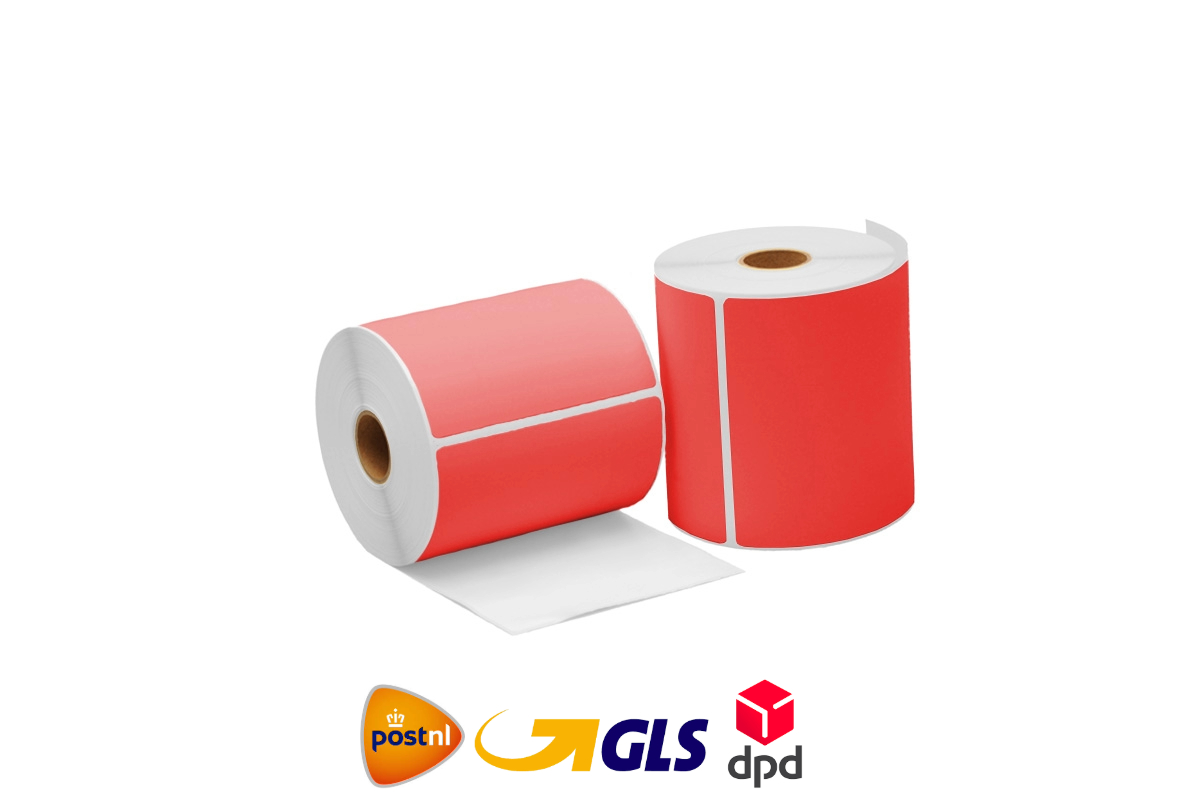 Verzendlabels ROOD PostNL/DPD/GLS - 102 x 150mm (300st)