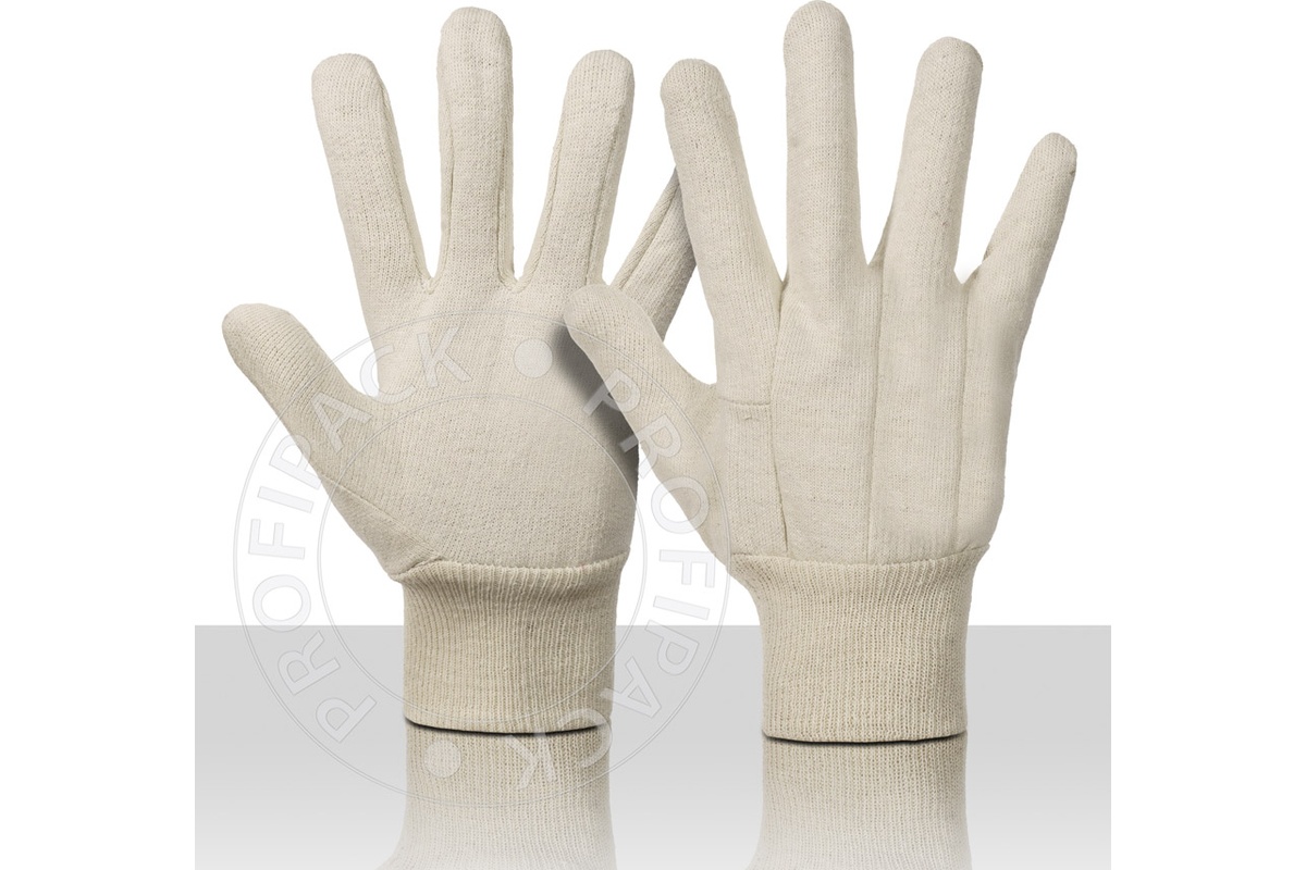 Bullflex 100% katoenen jersey handschoenen ecru - maat 10/XL