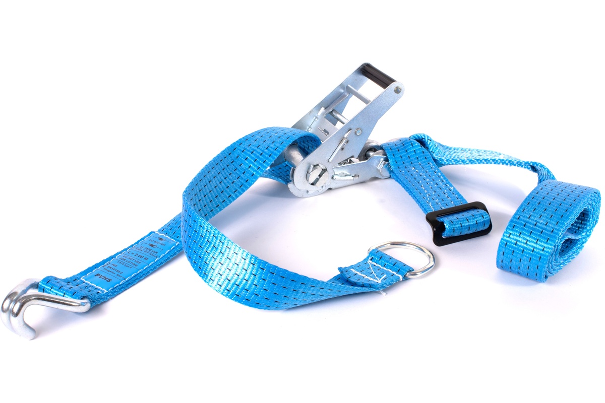 Autostransport spanband met blokratel + D-ring + band 1m