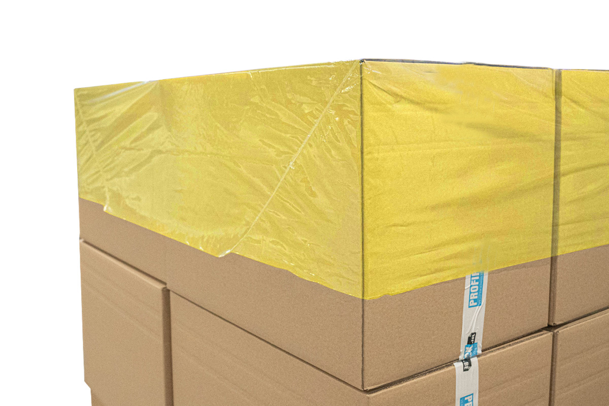Pallet tophoezen geel - 80 x 120 x 30cm x 50my (100st)