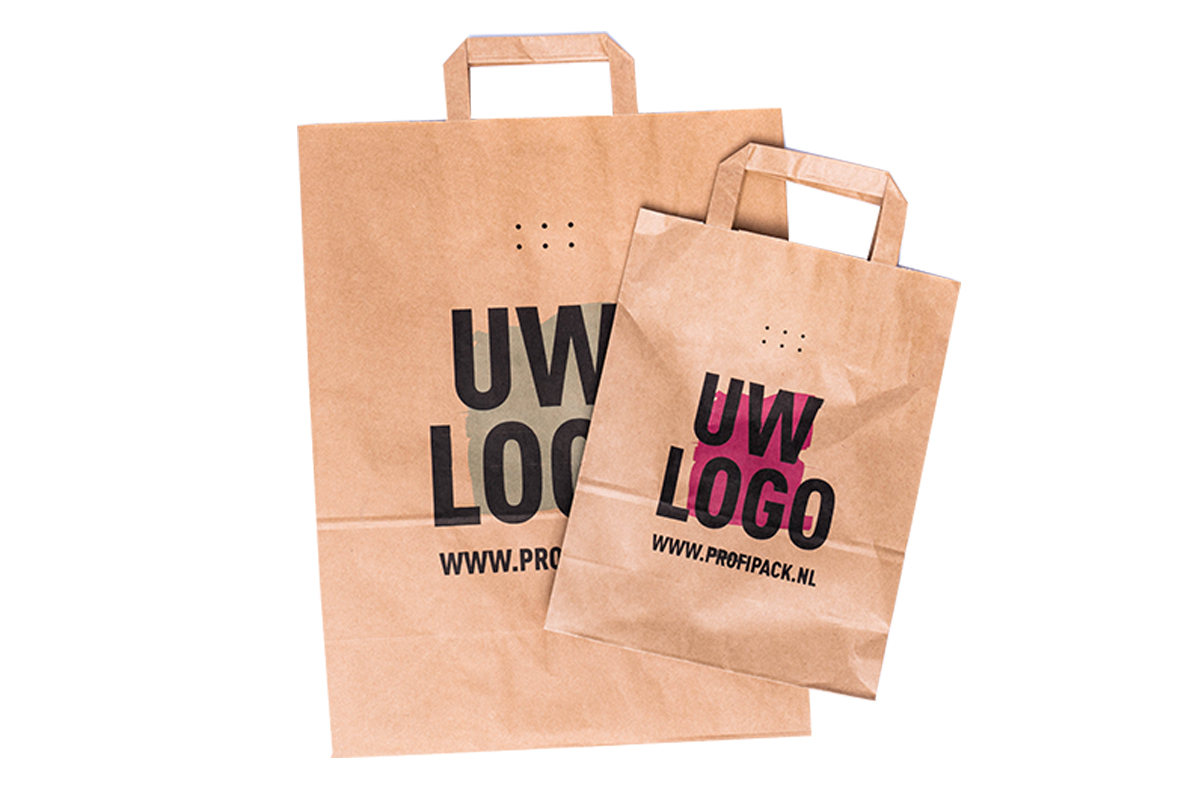 Papieren draagtassen bedrukt - meerdere afmetingen beschikbaar