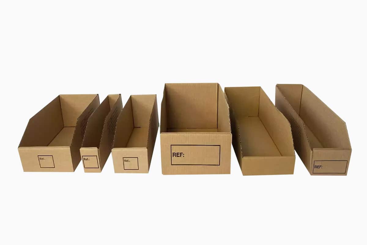 Magazijnbakken - kartonnen doosjes