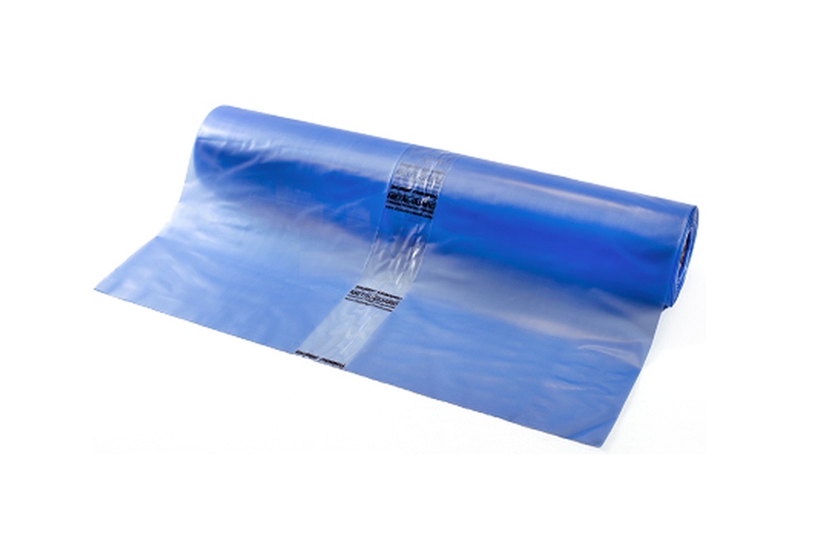 VCI vlakke folie (corrosiewerend) transparant blauw - 200cm x 100m x 100my