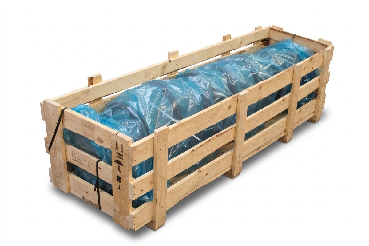 VCI vlakke folie (corrosiewerend) transparant blauw - 600cm x 42m x 100my