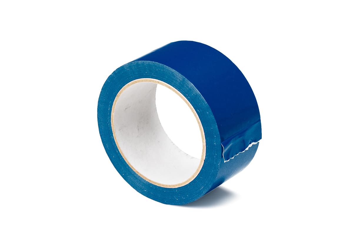 PVC tape transparant - 50mm x 66m blauw, 50.0000 millimeter