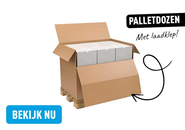 Groot pakket versturen met palletdoos met laadklep