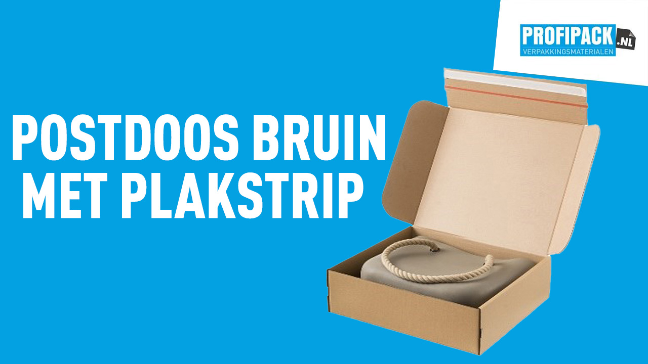 Postdoos bruin met plak- en afscheurstrip - 370 x 290 x 140mm  Postdoos bruin met plak- en afscheurstrip - 370 x 290 x 140mm