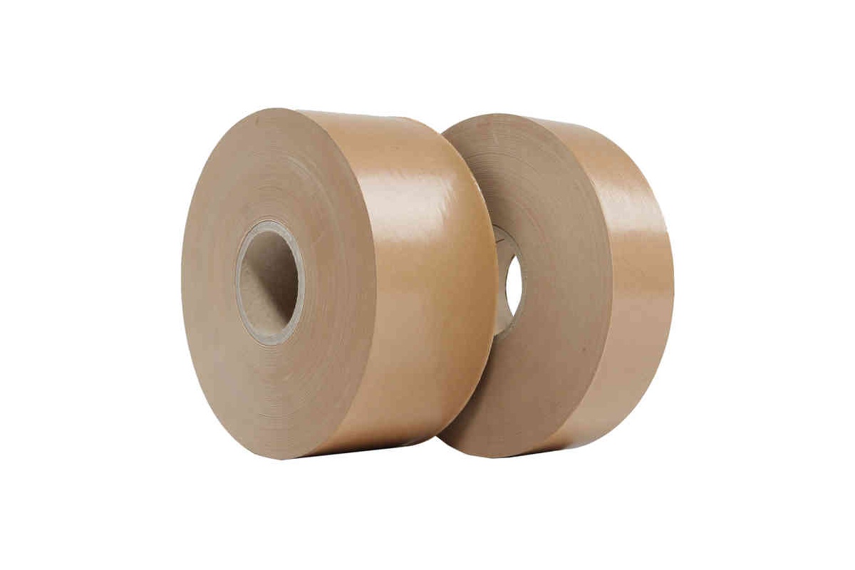 Papieren tape gegomd - 70mm x 200m x 60g/m2