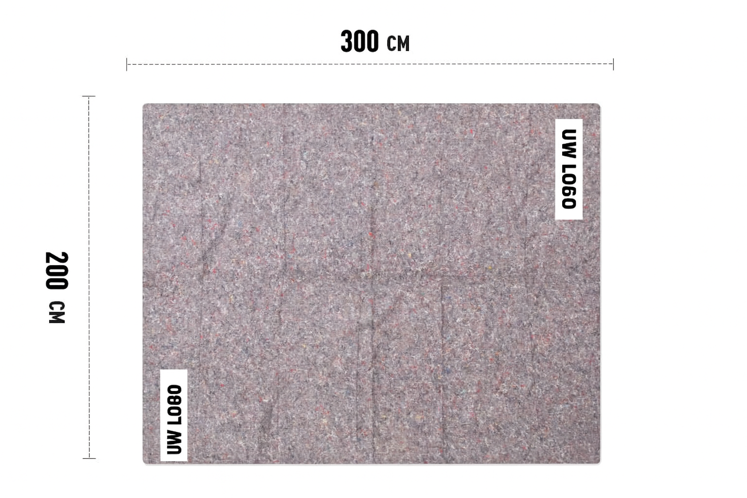 Verhuisdekens gestikt gepersonaliseerd - 200 x 300cm