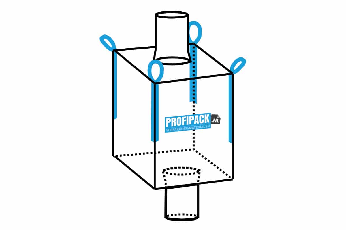 Big Bag met vul en losslurf -  90 x 90 x 120cm (1 kuub)