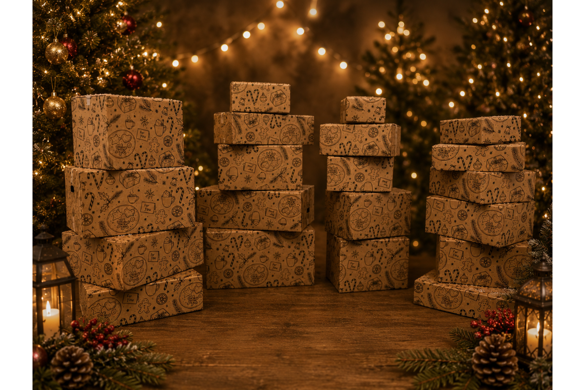 Kerstdoos "cosy" - 310 x 200 x 140mm