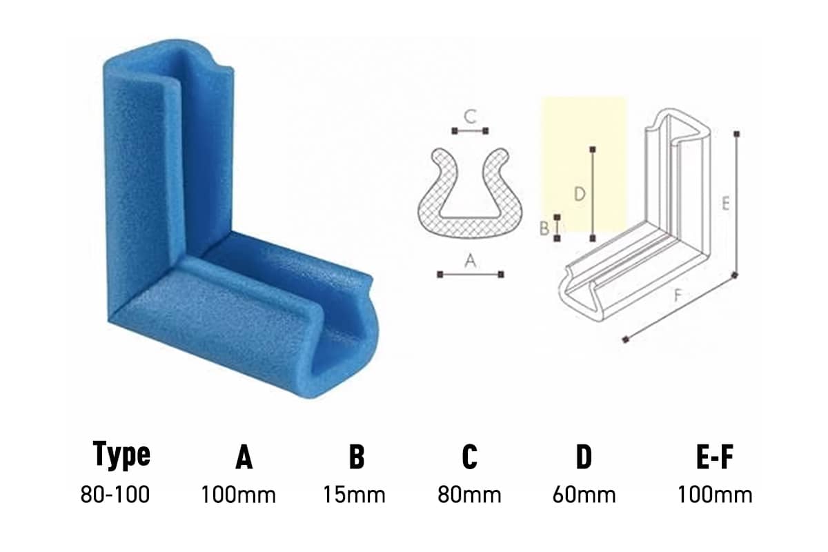 U schuimprofiel hoekstuk - 60/96mm x 10cm (60 st)