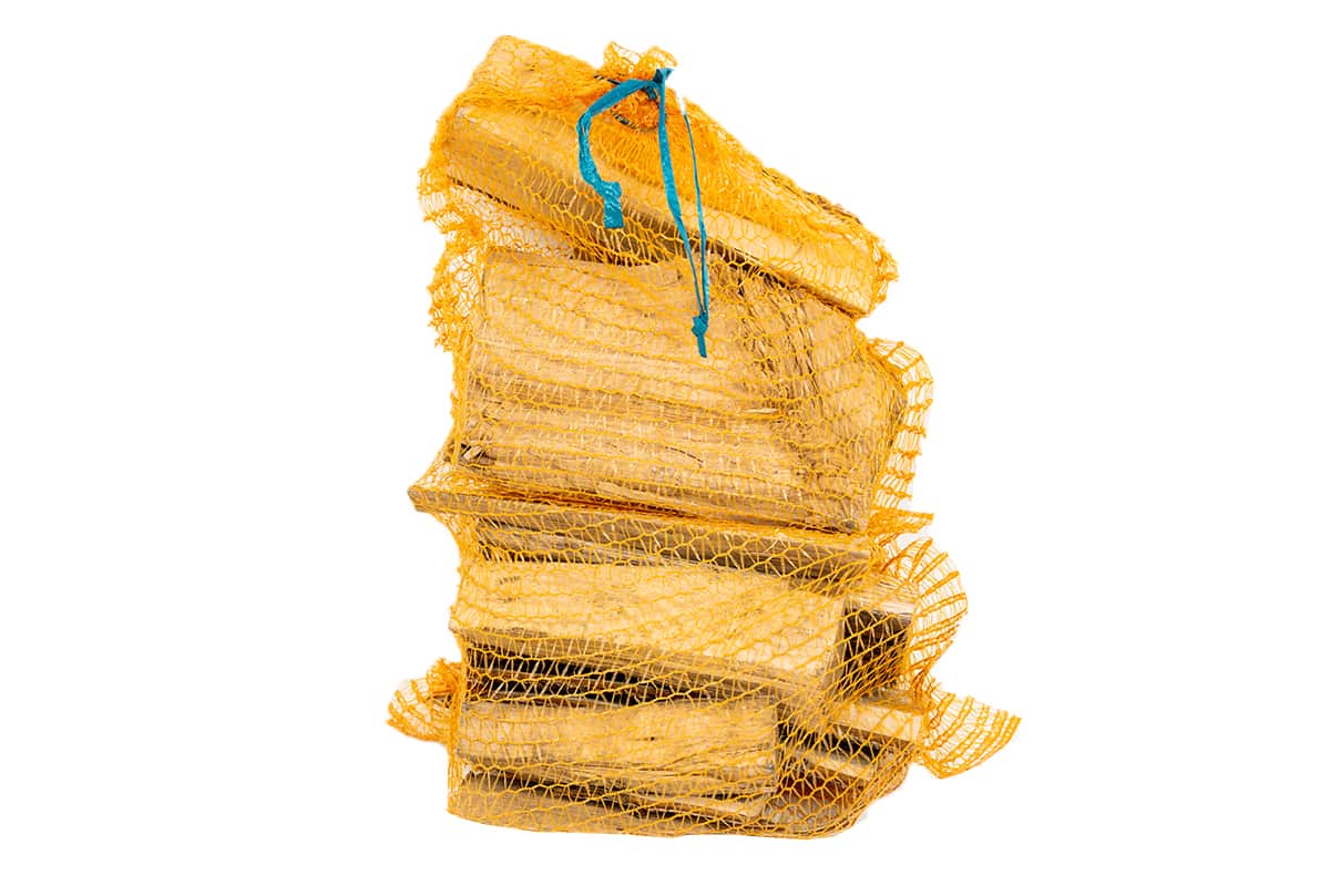 Netzakken Raschel geel met koord - 60 x 80cm
