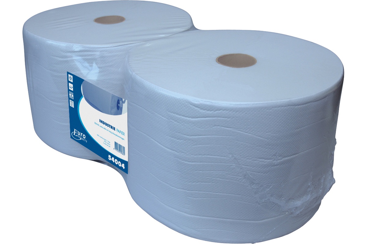 Poetspapier recycled blauw - 37cm x 380m (2 rollen)
