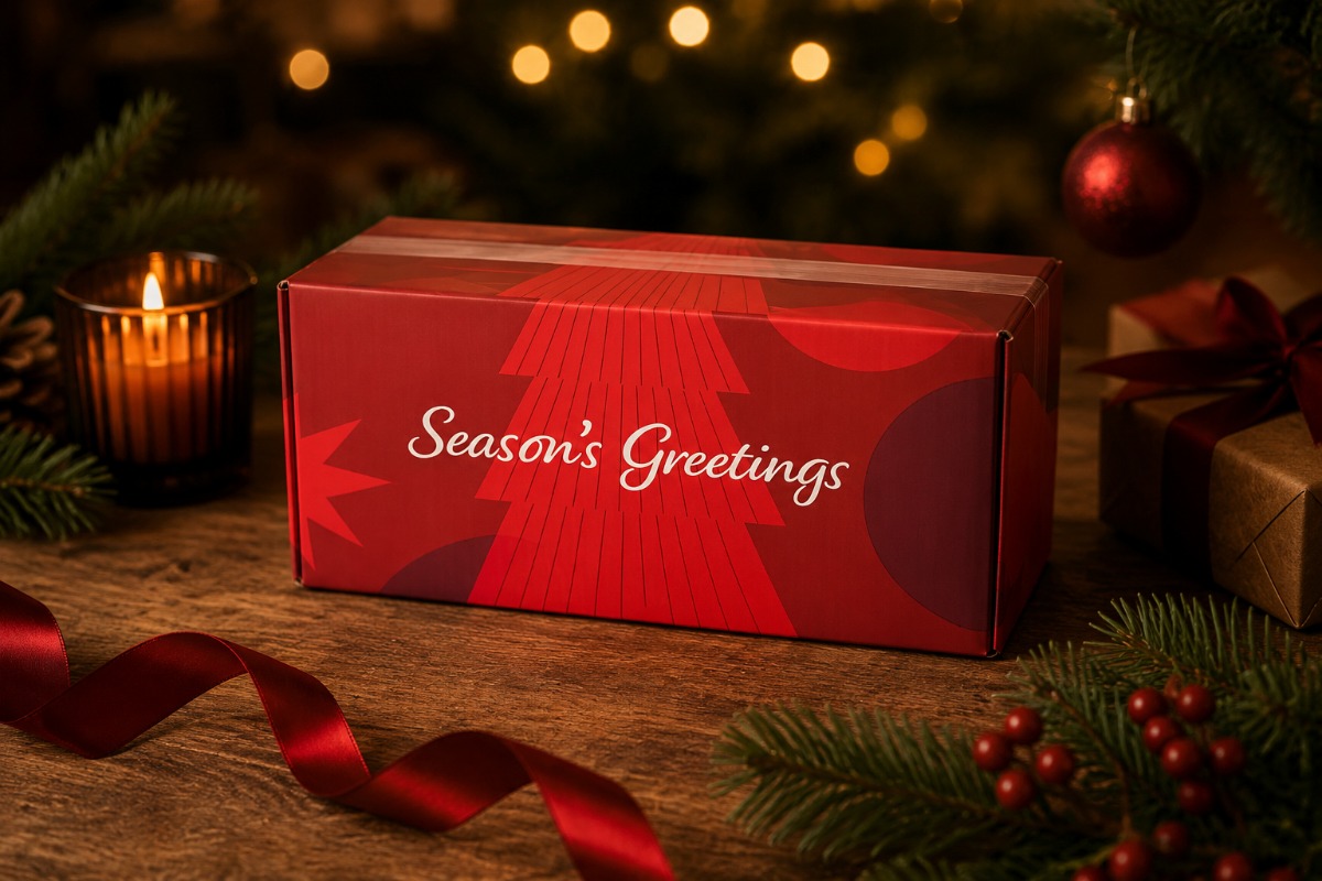 Kerstdoos "Seasons Greetings" - 390 x 290 x 126mm