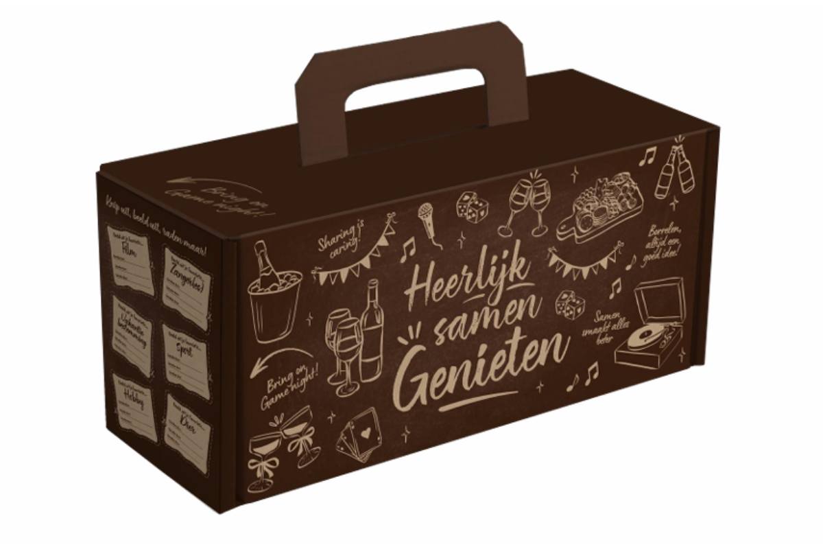 Borrelbox "heerlijk samen genieten" - 390 x 200 x 120mm