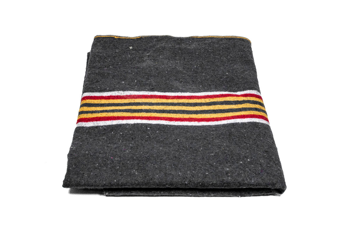Verhuisdekens geweven gestreept rood/wit/geel - 150 x 200cm x 1350gr