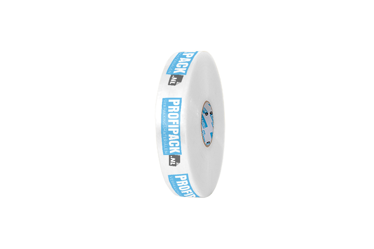 Bedrukte machinetape PP solvent - 50mm x 990m (3 kleuren)