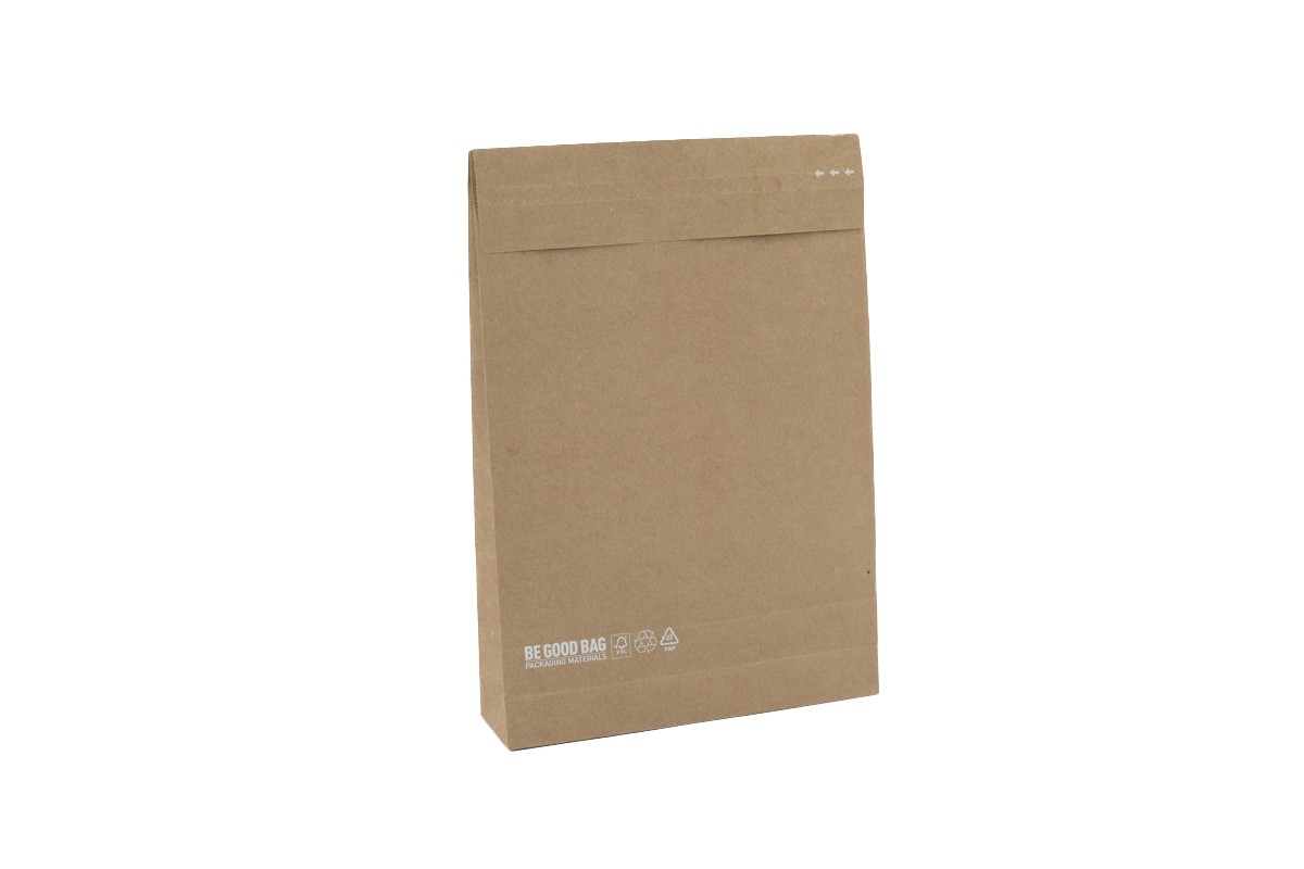 Papieren verzendzakken ''Be good bag'' - 320 x 430mm + 120mm (100st)