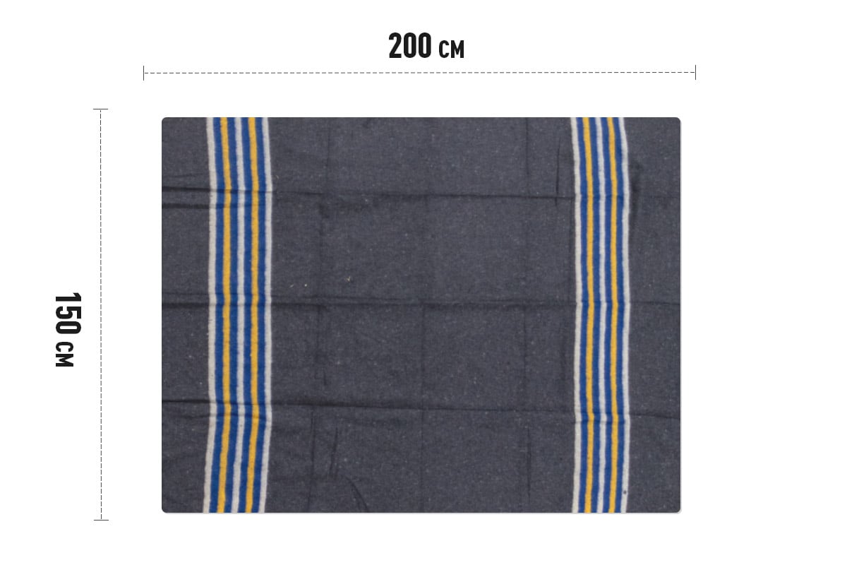 Verhuisdekens geweven gestreept geel/wit/blauw - 150 x 200cm x 1350gr