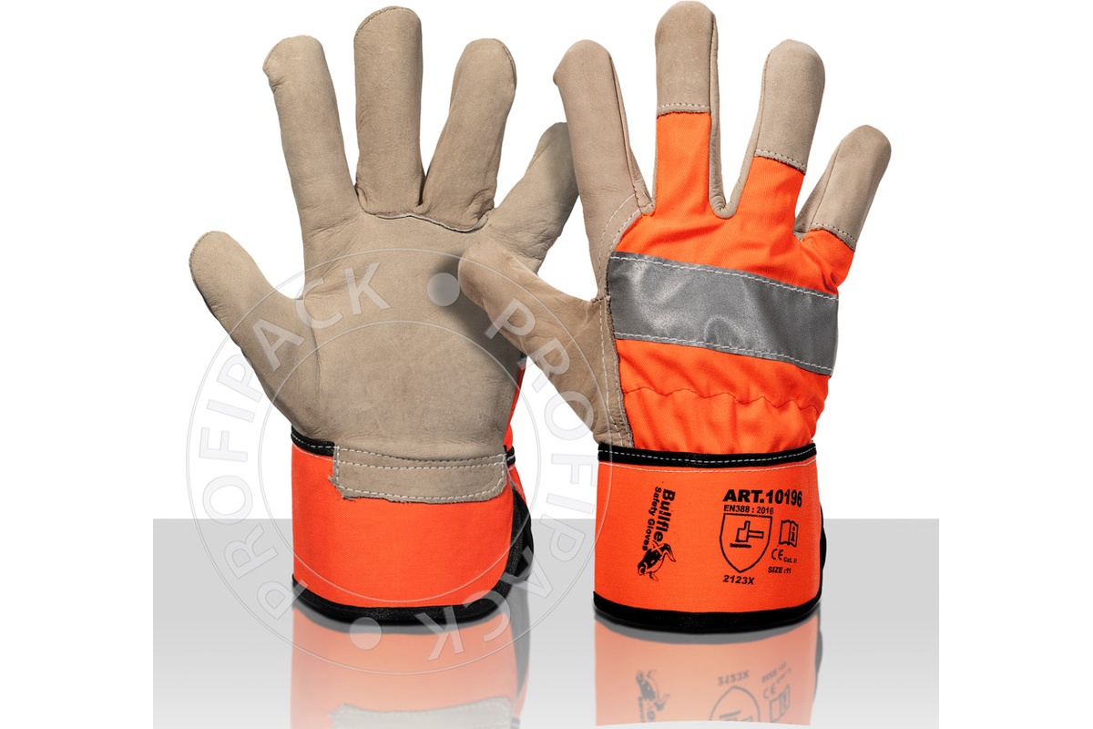 Bullflex Werkhandschoenen rund/nerfleder fluor oranje - maat 11/XXL