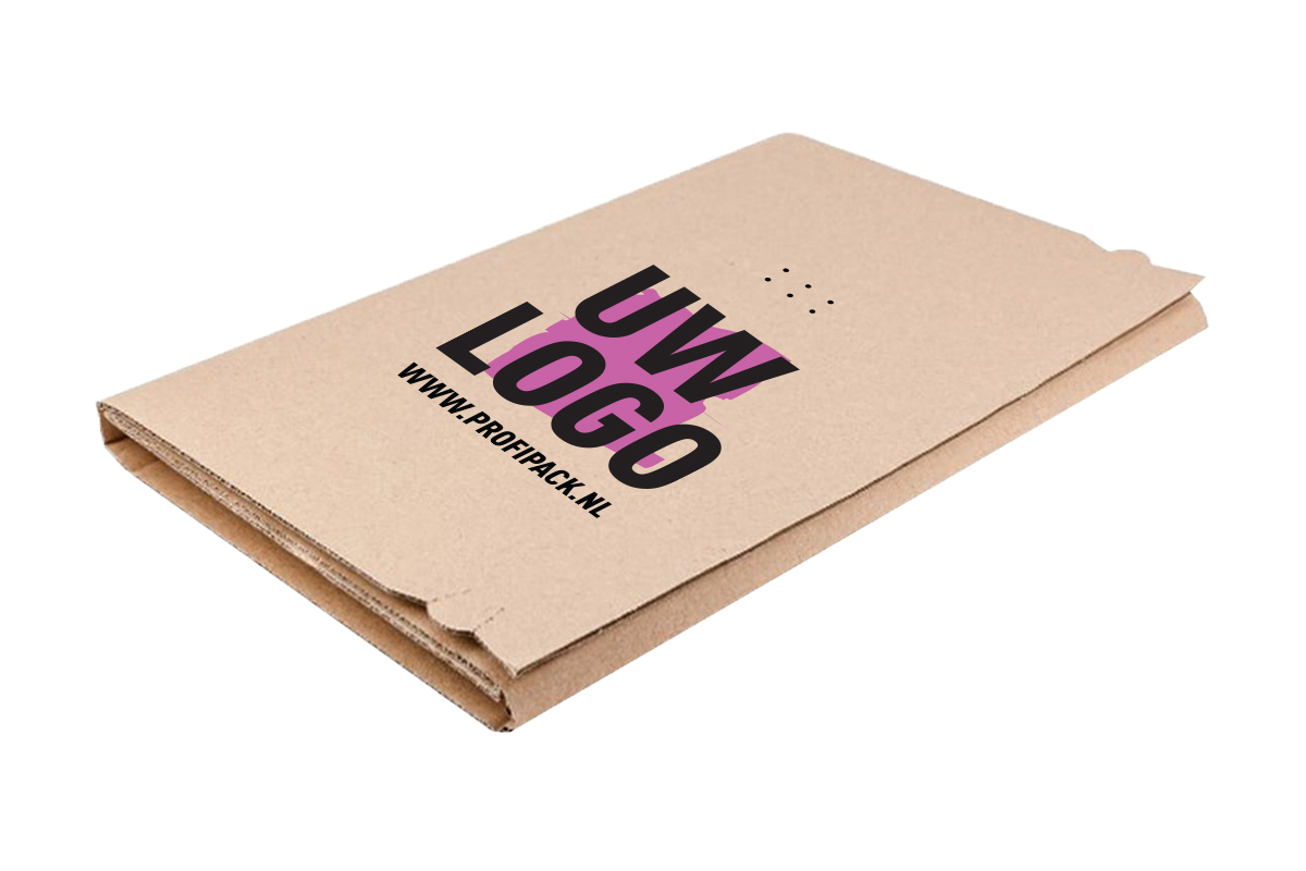 Boekverpakking light E golf 1 zijde bedrukt - 210 x 150 x 60mm