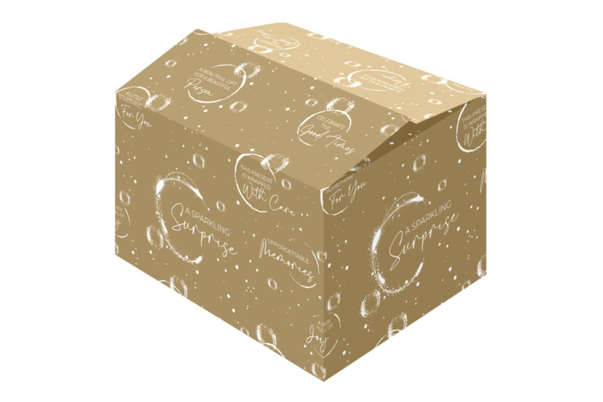 Kerstdoos ''Bubbles Gold'' -  390 x 290 x 177mm