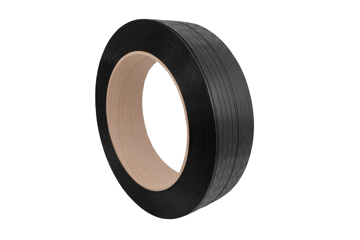 PP omsnoeringsband zwart - 12,7mm x 1500m x 0,9mm K400