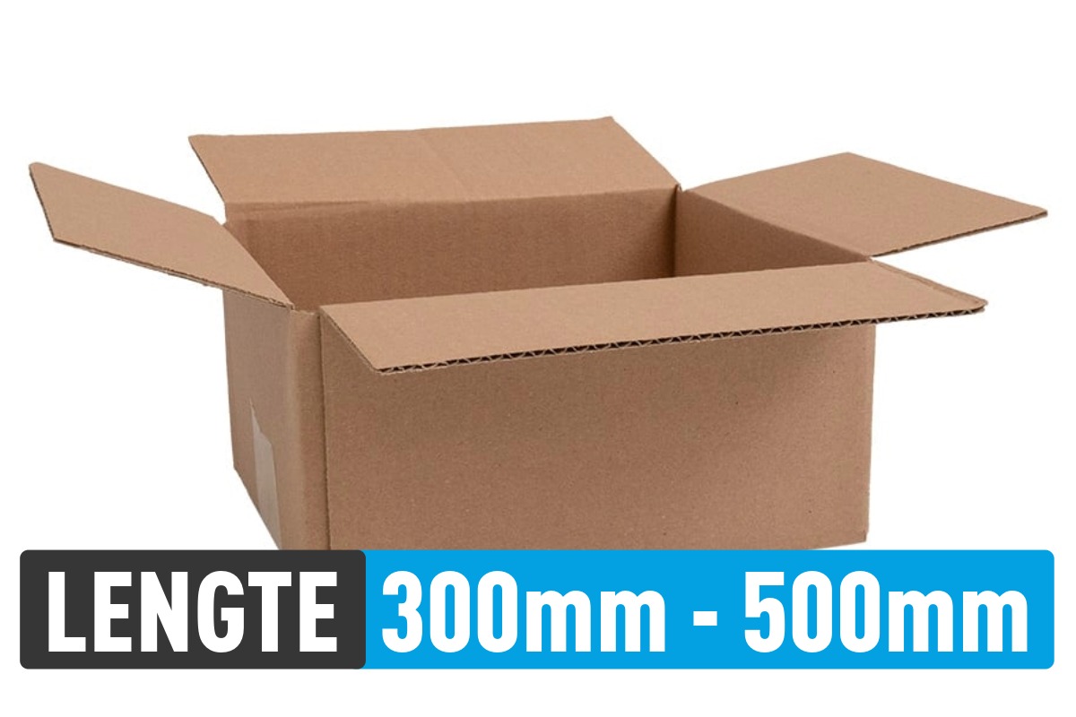 Kartonnen doos (enkele golf) - lengte van 300 mm tot 500 mm