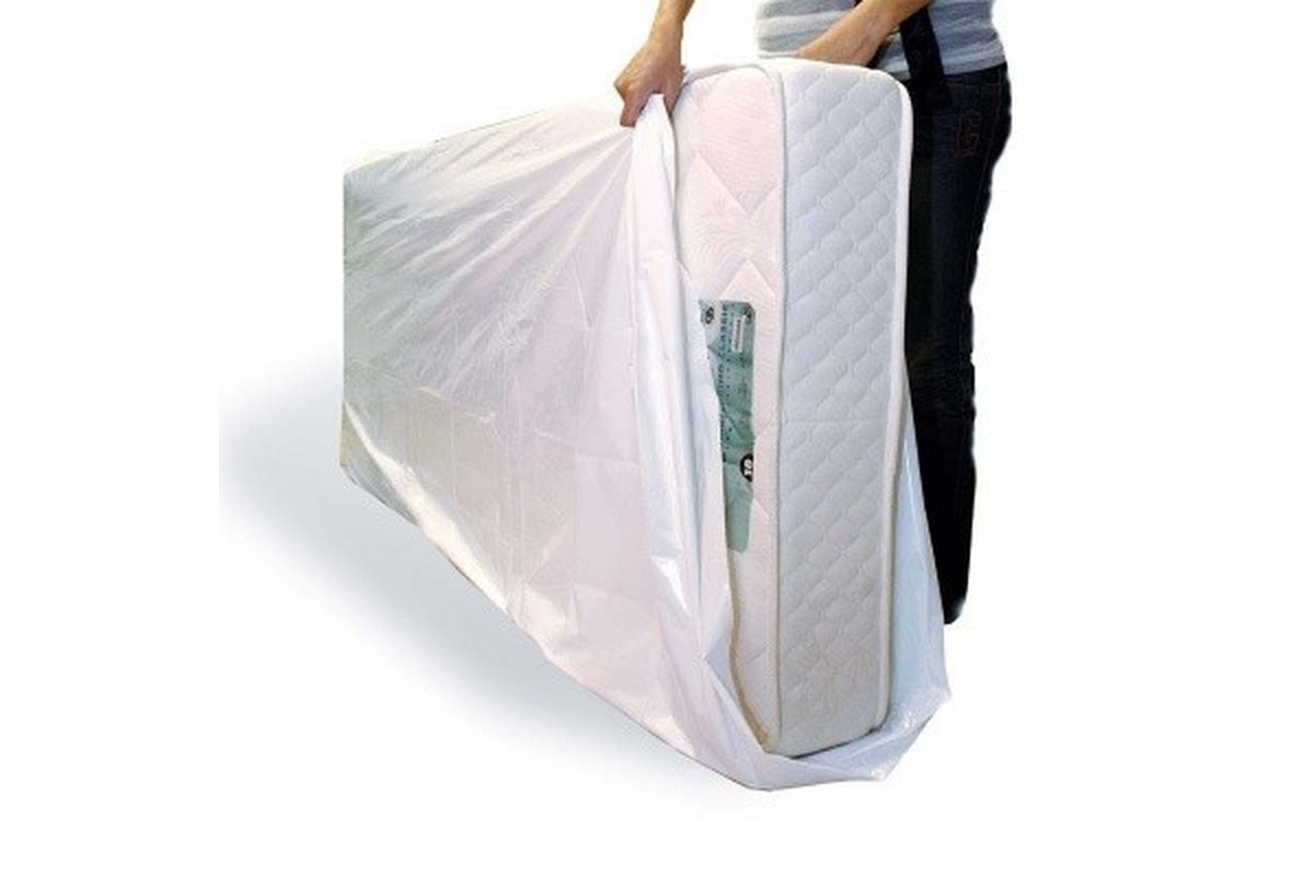 Plastic matrashoezen wit 1 persoons - 120 x 235 x 22cm x 50my (50 st)