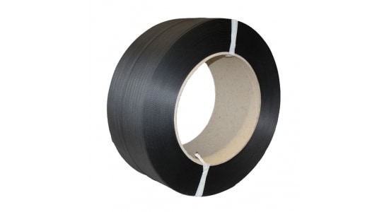 PP omsnoeringsband zwart - 12mm x 2.000m x 0,73mm