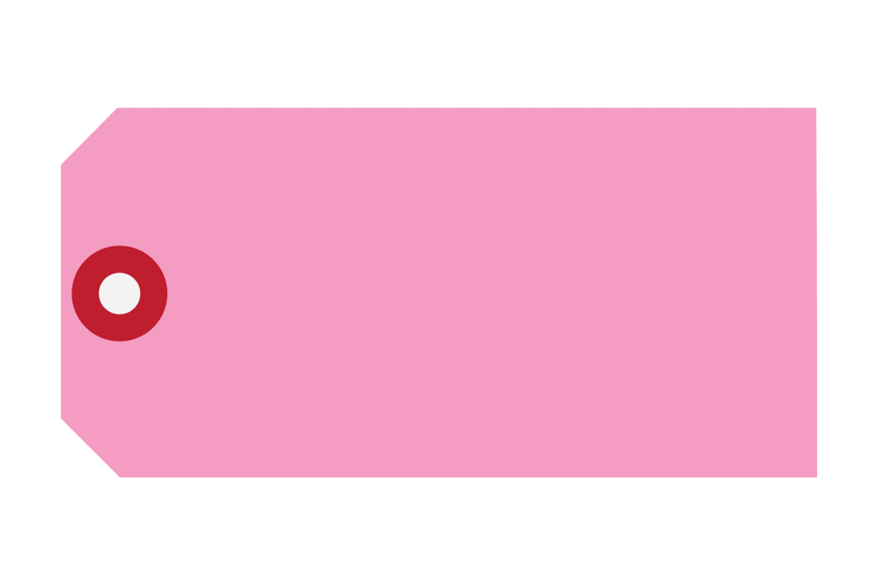 Kartonnen labels met versterkt oogje roze - 60 x 120mm (1000 st)