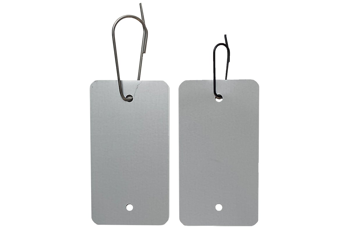 Metalen labels grijs - 55 x 100mm (100 st)