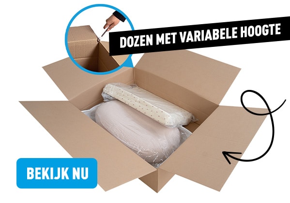 Ecommerce verpakking dozen met variabele hoogte