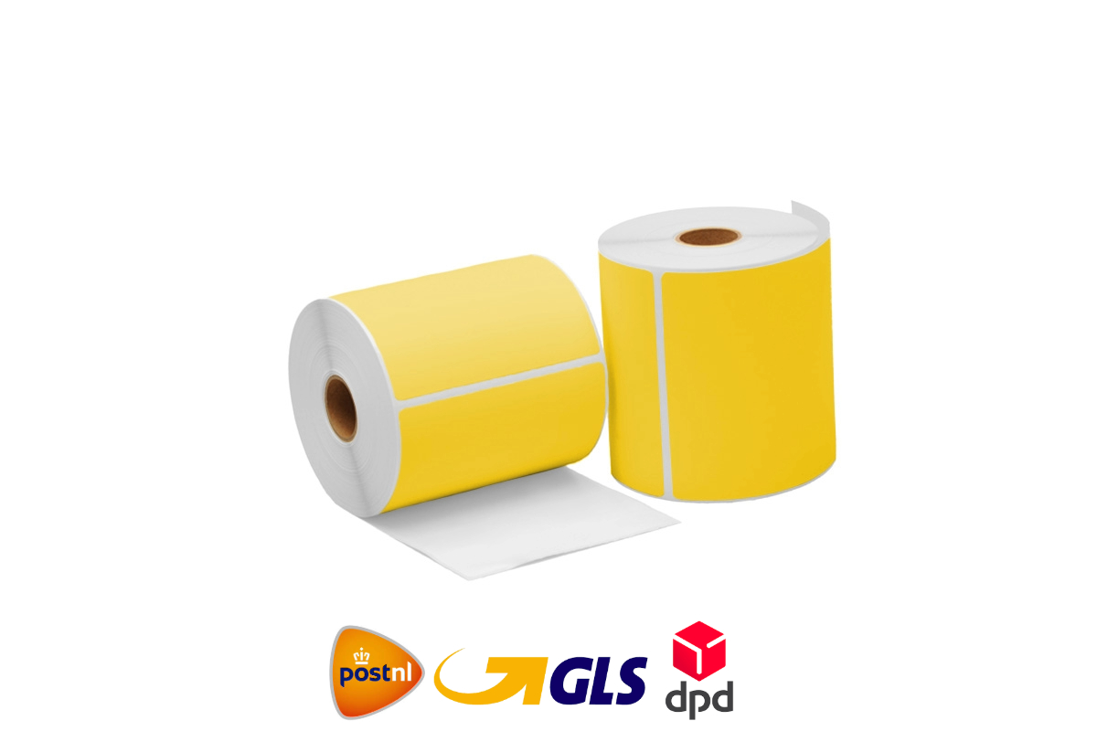Verzendlabels GEEL PostNL/DPD/GLS - 102 x 150mm (300st)