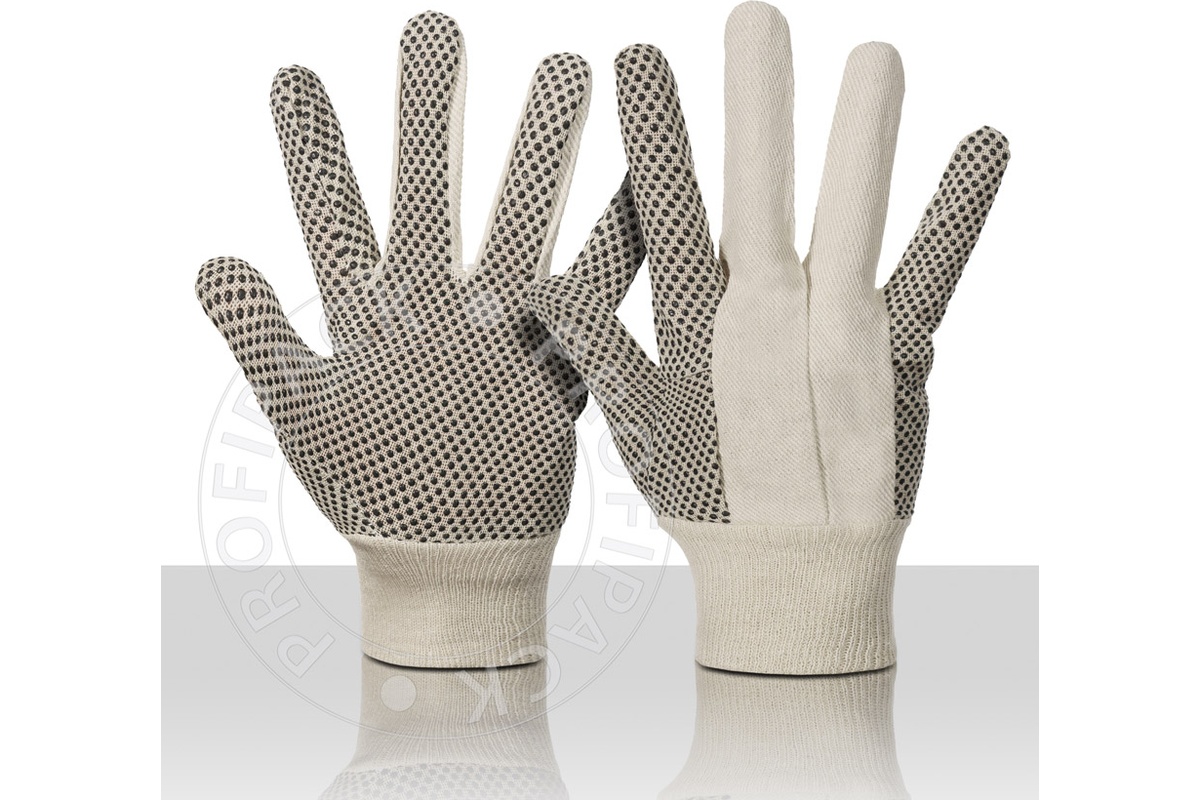 Bullflex 100% katoenen keper handschoenen antislip - maat 10/XL
