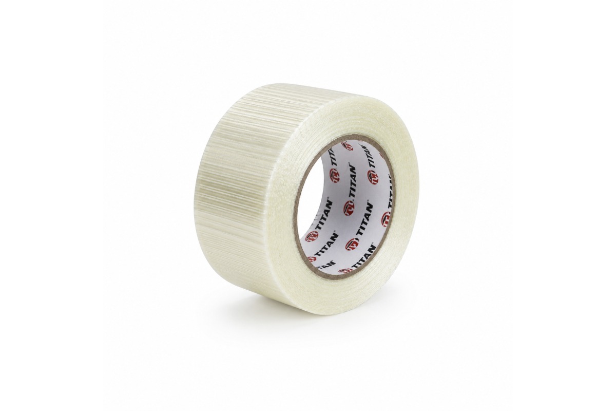 Kruislings versterkte tape transparant - 75mm x 50m