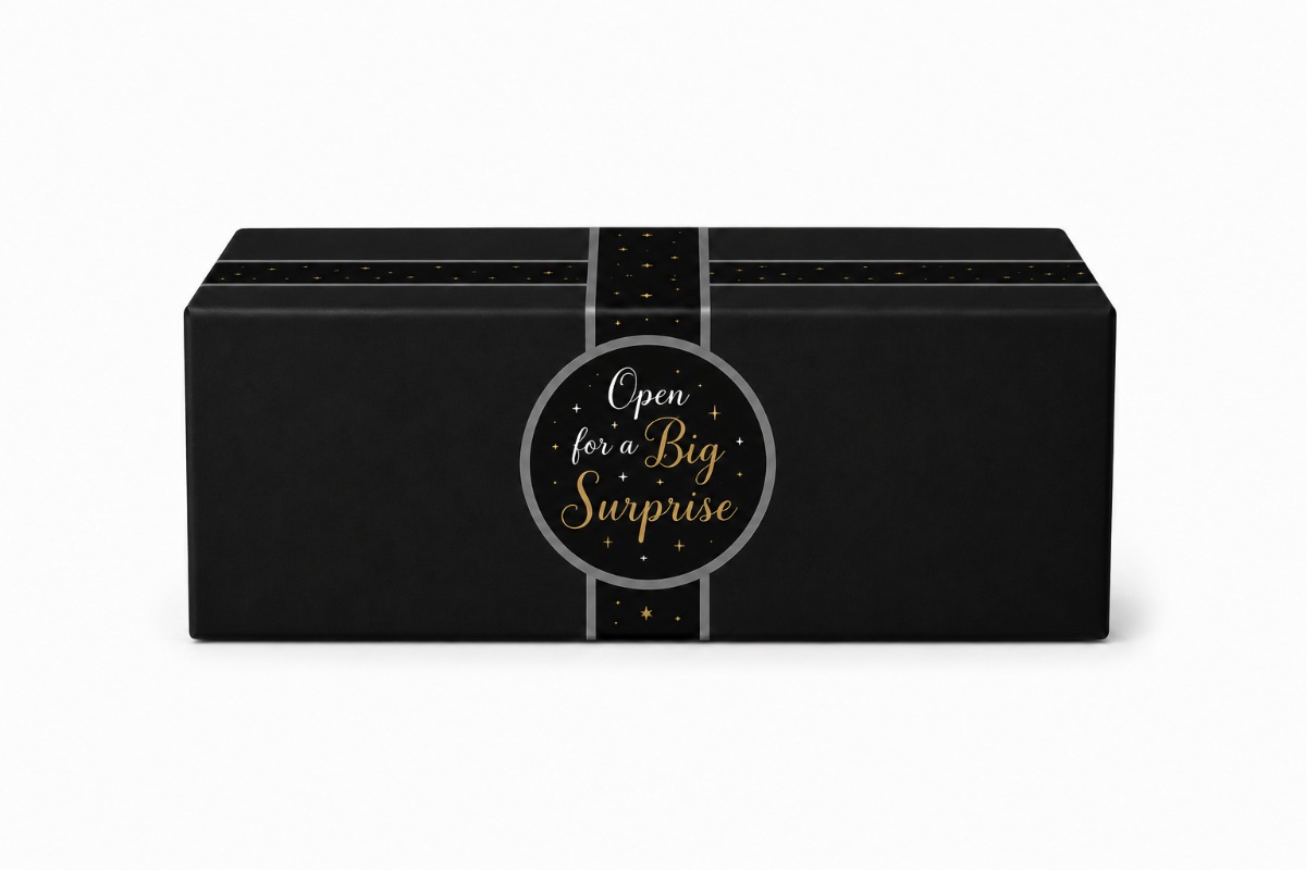 Geschenkdoos  "Big Suprise Black" - 390 x 290 x 177 mm 