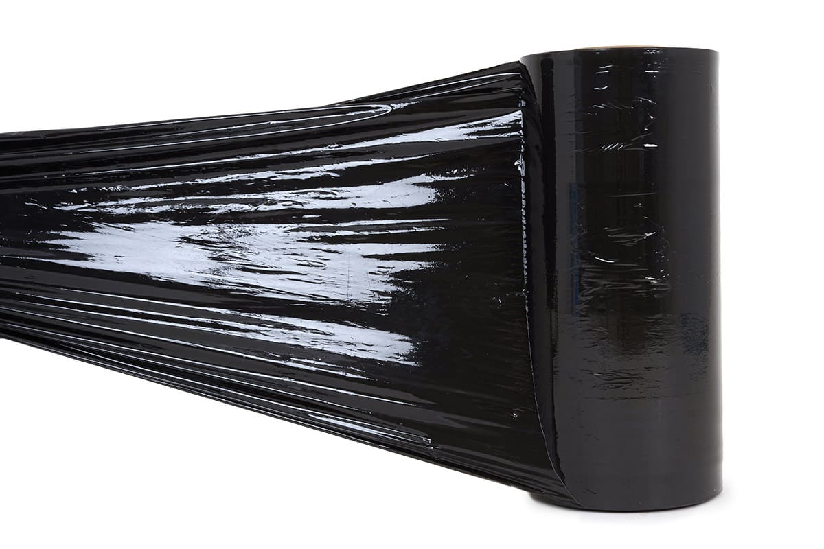 Machinewikkelfolie zwart - 50cm x 1500m x 23my (150% rek)