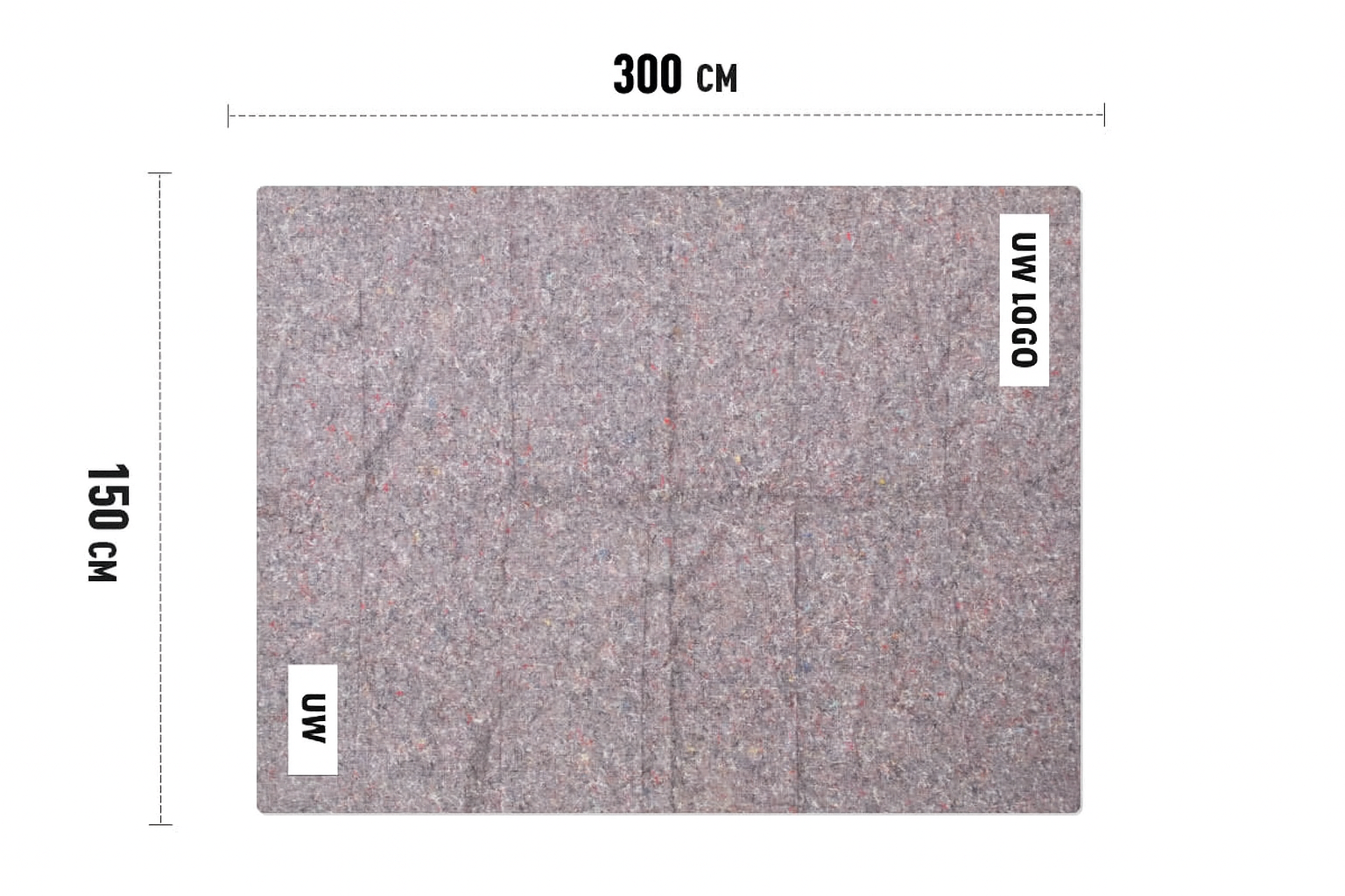 Verhuisdekens gestikt gepersonaliseerd - 150 x 300cm Verhuisdekens gestikt gepersonaliseerd - 150 x 300cm