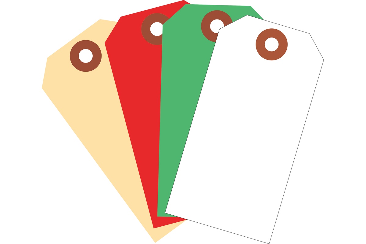 Kartonnen labels versterkt oogje wit - 73 x 145mm (1000 st)