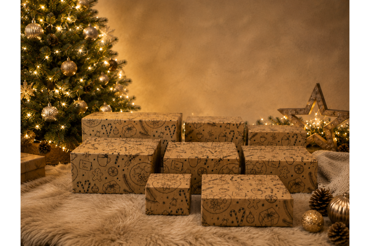 Kerstdoos "cosy" - 200 x 150 x 120mm