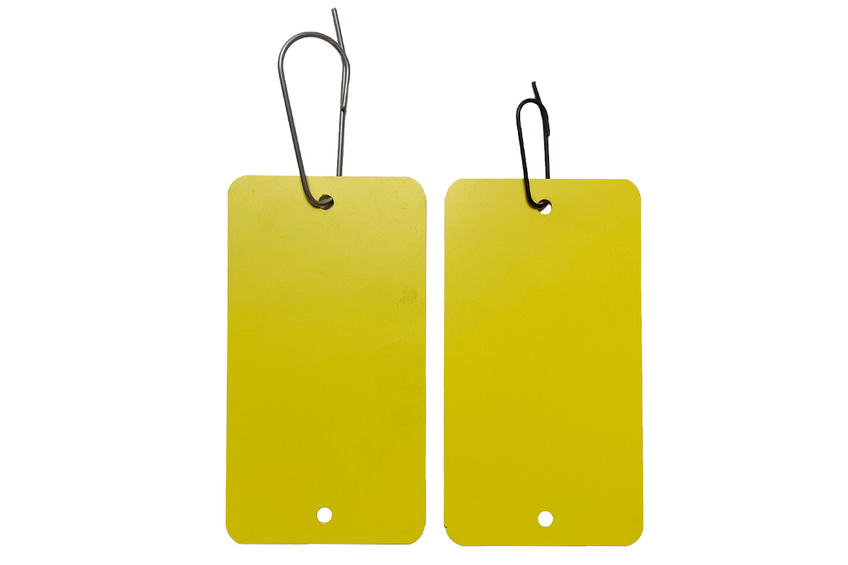 Metalen labels geel - 65 x 120mm (100 st)