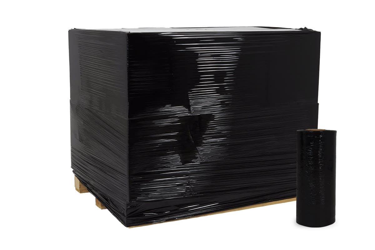 Machinewikkelfolie zwart - 50cm x 1800m x 20my (150% rek)