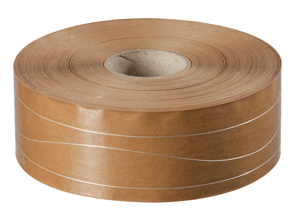 Papieren tape gegomd - 70mm x 150m x 130g/m2 (versterkt)