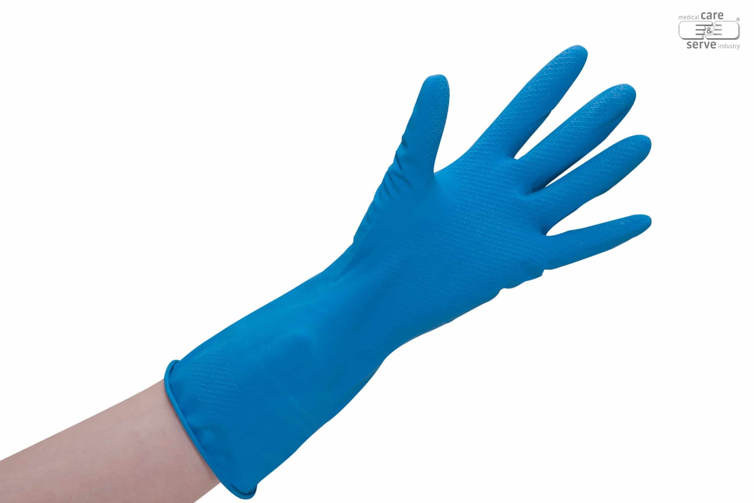 Huishoudhandschoen latex blauw - maat M/XL