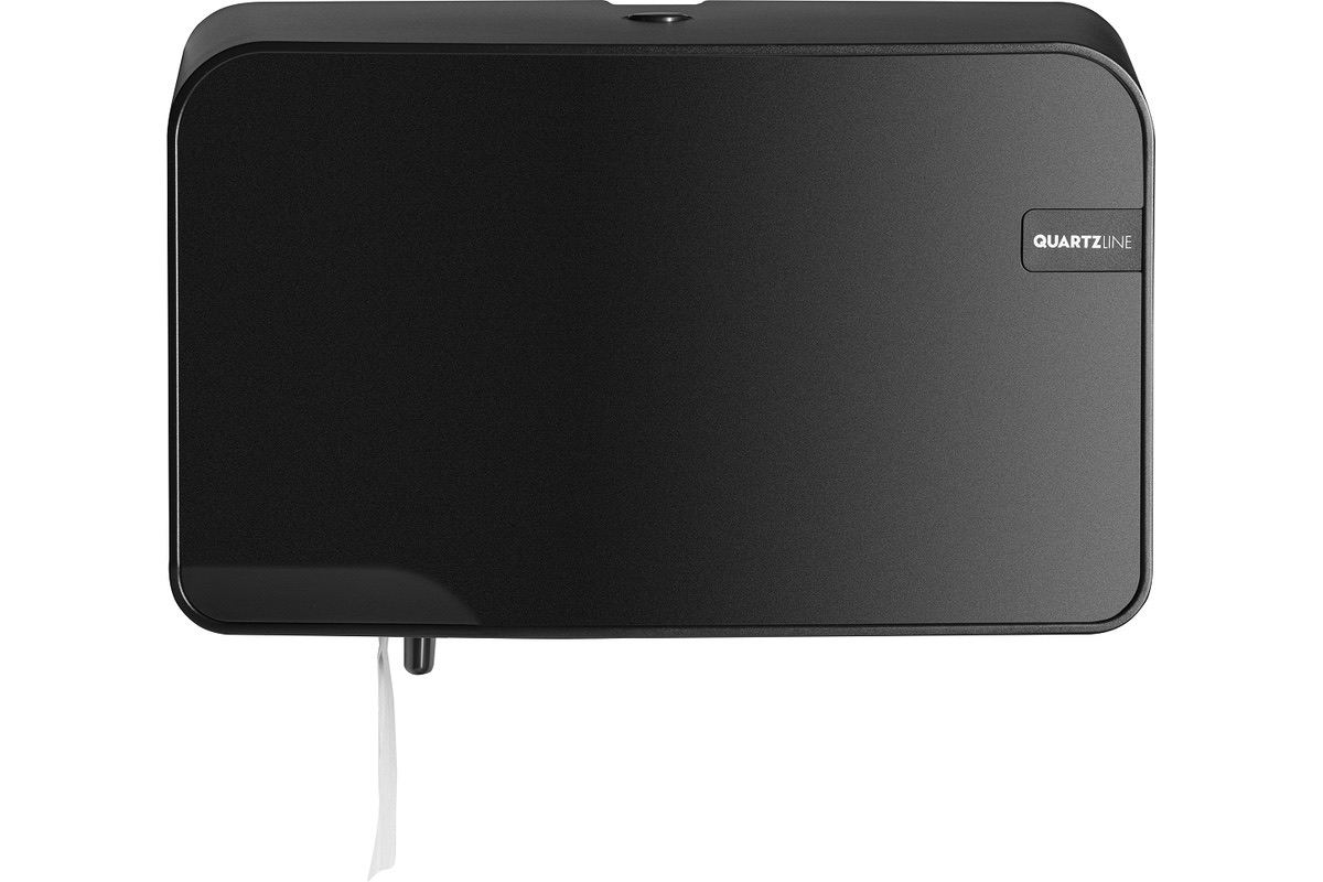 Quartz duo toiletrolhouder zwart - standaard rol